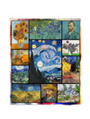 Van Gogh Inspired Flannel Fleece Blanket: Soft & Cozy Gift for Kids and Adults - Perfect for Home, Picnics, and Travel