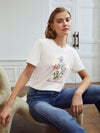 Women's Floral Pattern Print T-Shirt: Blossom in Style