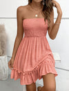 Chic Solid Ruffle Hem Tube Dress for Effortless Elegance