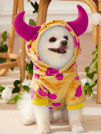 Polka Dot Fleece Pet Hoodie: The Ultimate Cosplay Style for Your Furry Friend