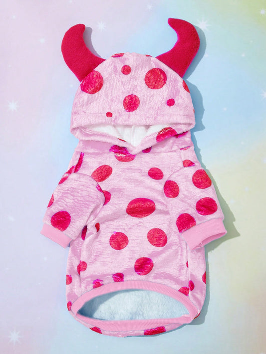 Dress your furry friend to impress with our Polka Dot Fleece Pet Hoodie. Made with cozy fleece fabric and adorned with playful polka dots, this hoodie will keep your pet warm and stylish. Perfect for cosplay events or just a fun day out, your furry friend will be the talk of the town.