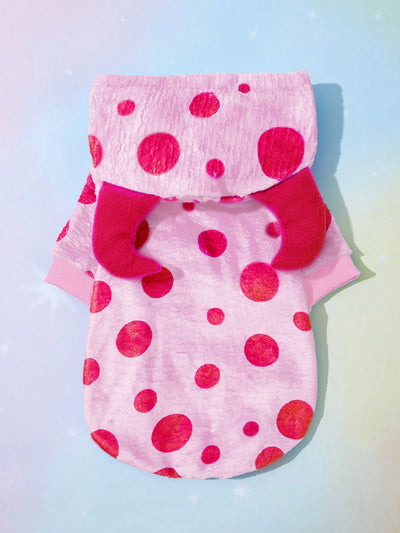 Polka Dot Fleece Pet Hoodie: The Ultimate Cosplay Style for Your Furry Friend