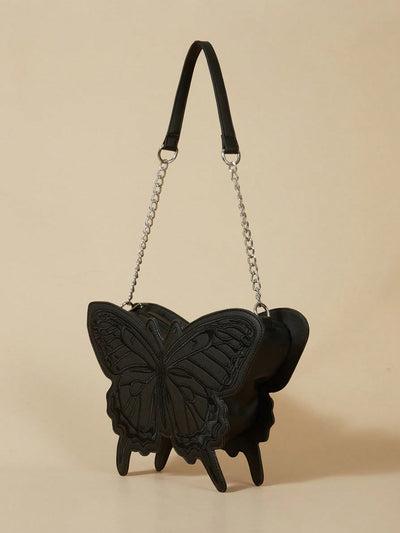 Chic and Stylish: Butterfly Shape Design Bag with Chain Decor - Perfect for Work