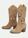 Studded Suede Western Boots: Stylish and Comfortable Vacation Shoes for Summer Sale
