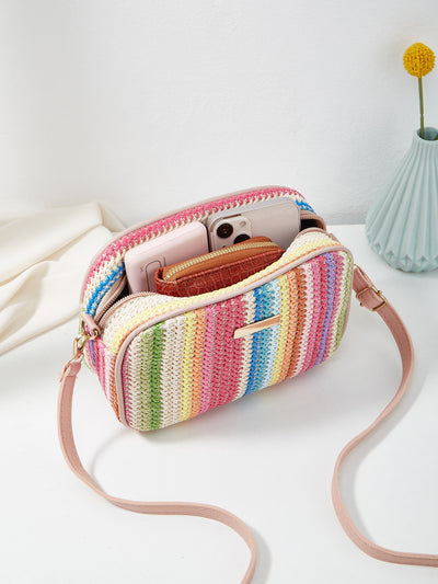 Chic and Stylish: Colorful Braided Single Shoulder Crossbody Bag for Women