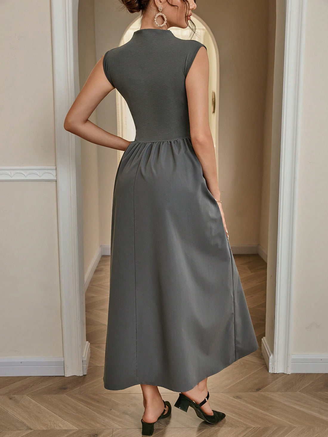 Celebrate in style with our Chic Mock Neck A-Line Dress! Perfect for any occasion, from holidays to formal events. Its mock neck adds a chic touch while the A-line silhouette flatters in all the right places. Be the center of attention wherever you go in this versatile dress.