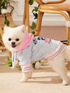 Cute and Cozy: Pink Baseball Jacket with Color Block and Animal Print Sweatshirt