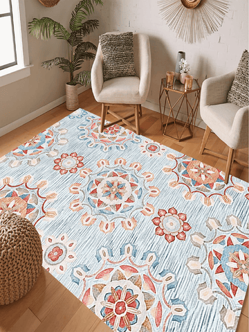 Experience European elegance with our rug. Designed with softness, washability, and waterproofing in mind, it is perfect for any space that requires practicality without sacrificing style. The anti-skid feature ensures safety, making it an ideal choice for high-traffic areas.