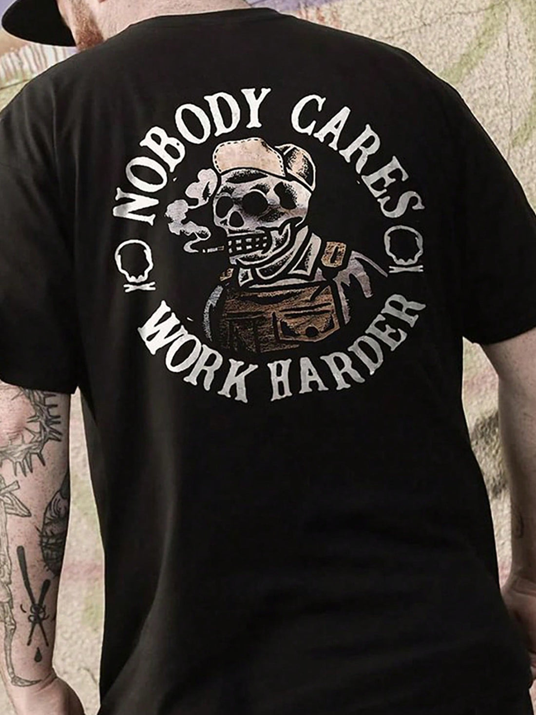 Express yourself in style with our Men's Edgy Letter Skull Print Tee. This shirt features a unique skull print design, perfect for those who want to make a statement. Made with high-quality materials, it offers both comfort and style. Show off your edgy side with this must-have tee.