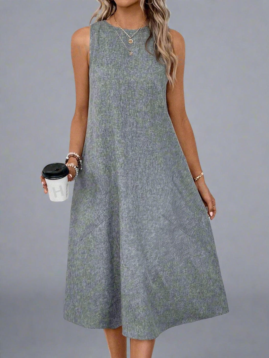 Effortlessly exude style and comfort with our Solid Color Slant Pocket Tank Dress. Featuring a chic and flattering design, this dress is perfect for any occasion. The slant pockets add a touch of functionality and convenience. Embrace effortless elegance with this must-have dress.