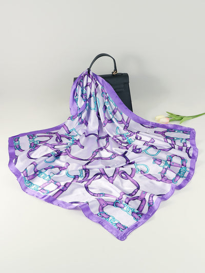 Silk Chain Print Geometric Pattern Headband Scarf Bandana - Chic and Stylish Accessory