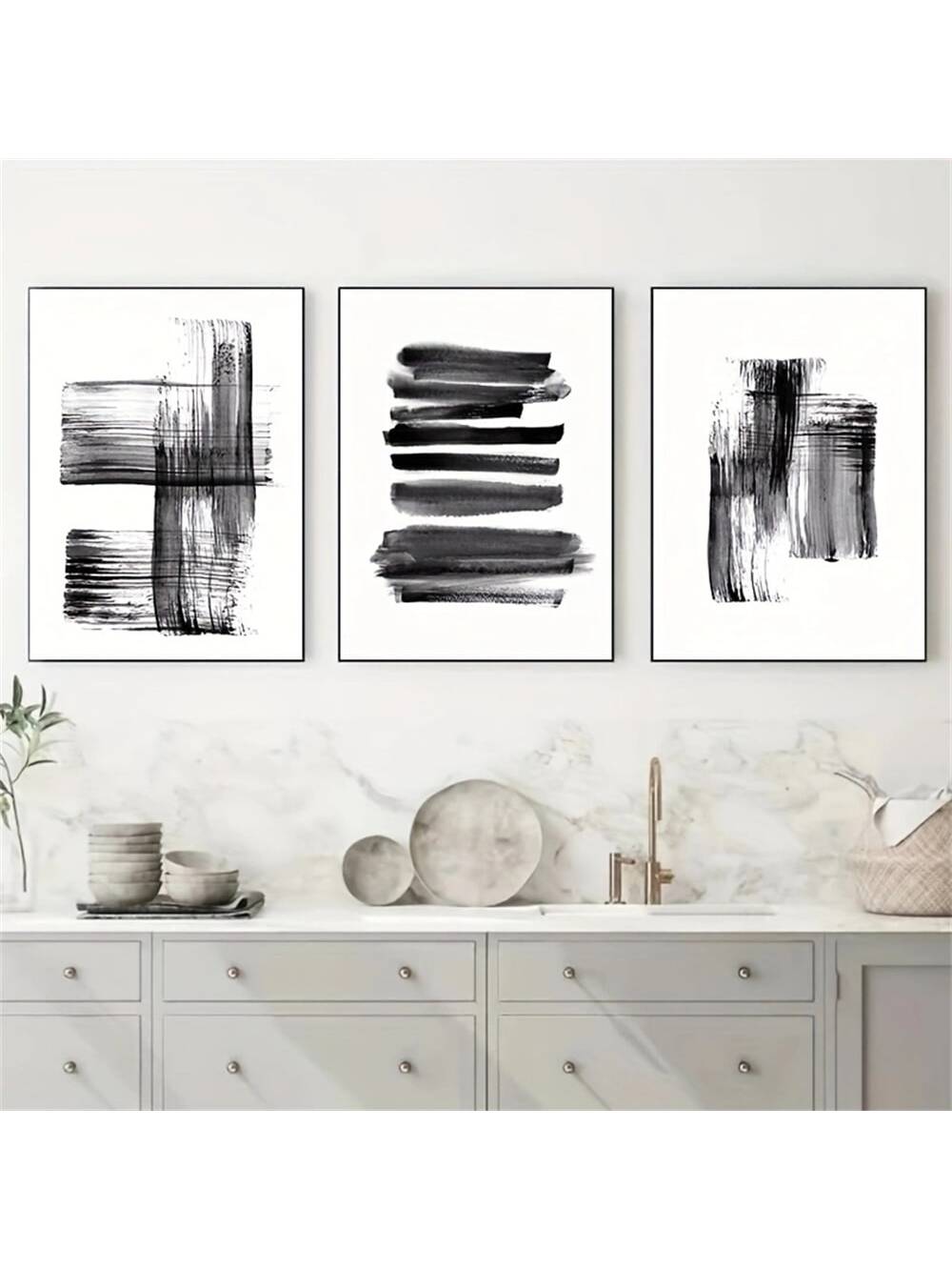 Transform your home with our Abstract Brush Strokes Wall Art Set. This modern decor piece features unique, abstract brush strokes that add a touch of sophistication to any room. Elevate your space with this vibrant and stylish art set.