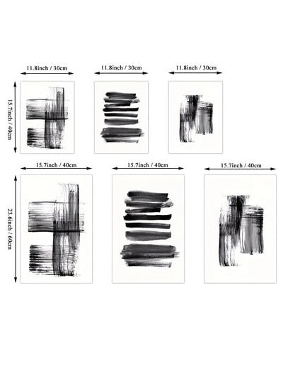 Abstract Brush Strokes Wall Art Set - Modern Home Decor