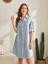 Mythical Stripes Roll-tab Sleeve Shirt Dress