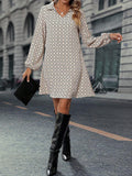 Styling view of short printed dress for everyday outfits