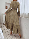 Wild Beauty Leopard Print Flounce Sleeve Shirred Dress