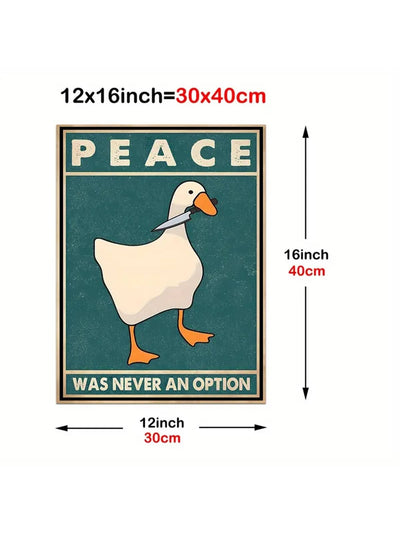 Retro Goose Peace Print Poster: Bring Fun to Your Home!