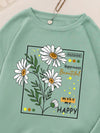 Stay Cozy in Style with Floral and Slogan Graphic Thermal Lined Sweatshirt