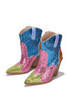 Sparkle and Shine in Cape Robbin Prida Mid-Block Western Sequin Ankle Booties