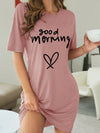 Mint Green Slogan Graphic Drop Shoulder Nightdress - Stay Stylish and Comfortable all Night Long