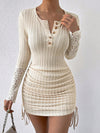 Ultimate Elegance: Unity Contrast Lace Drawstring Side Bodycon Dress