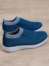 Fashion-Forward Knit Sneakers with Striped Design for Year-Round Outdoor Adventures