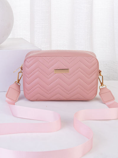 Vibrant Woven Mini Crossbody Bag: Stylish Quilted V-Shape Sling for Everyday Essentials