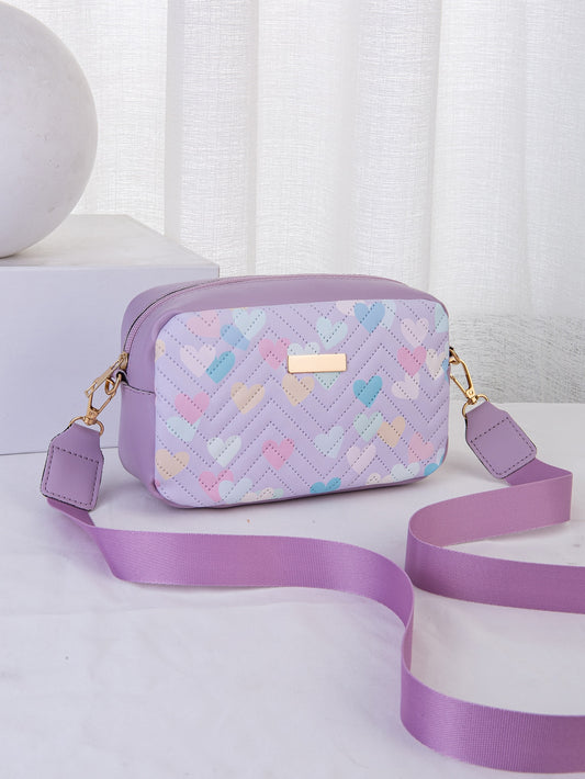 Vibrant Woven Mini Crossbody Bag: Stylish Quilted V-Shape Sling for Everyday Essentials