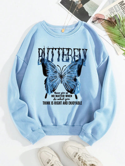 Never Give Up Butterfly Thermal Hoodie: Cozy Comfort Meets Inspiring Style