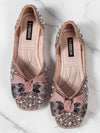 Sparkling Elegance: Women's Flat Shoes with Bowknot Rhinestone Detail