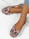 Sparkling Elegance: Women's Flat Shoes with Bowknot Rhinestone Detail