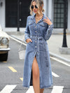 Chic and Versatile Belted Denim Dress with Flap Pocket Detail