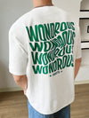 Men's Baggy Crew Neck Slogan Tee: Casual Korean Fashion Summer Knit Top