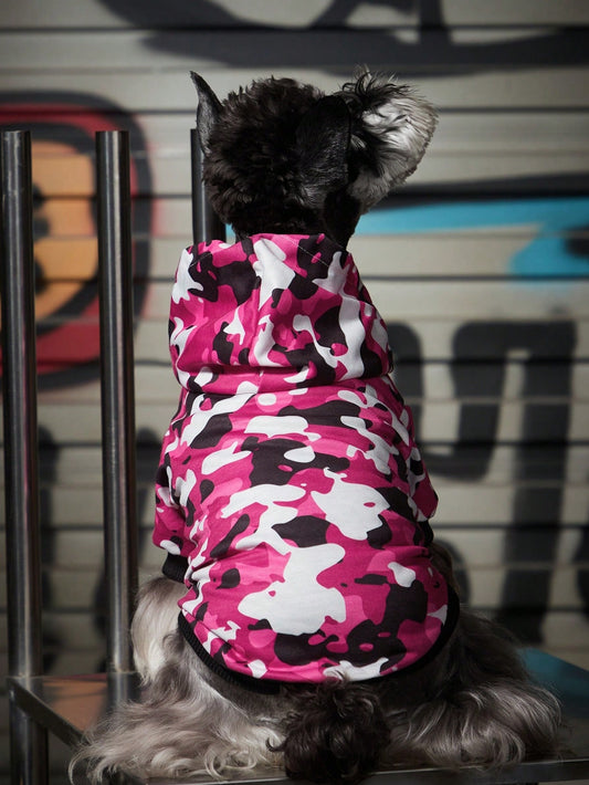 This Pink Camo Print Pet Hoodie is the perfect combination of style and function for your furry friend. Made with a trendy pink camo print, this hoodie will keep your pet warm and cozy during colder months. A must-have for any fashion-forward pet owner.