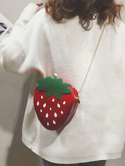 Cartoon Strawberry Crossbody Bag: Fashionable and Lightweight Gift for Girls