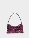 Leopard Chic: Beaded Zippered Handbag for Cocktail Parties