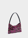 Leopard Chic: Beaded Zippered Handbag for Cocktail Parties