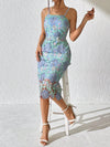 Floral Unity: Elegant Guipure Lace Overlay Cami Dress