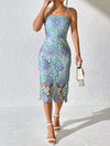 Floral Unity: Elegant Guipure Lace Overlay Cami Dress