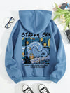 Cozy Comfort: Slogan Graphic Drawstring Thermal Hoodie