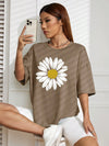 Floral Delight: Women's Loose Fit Round Neck T-Shirt