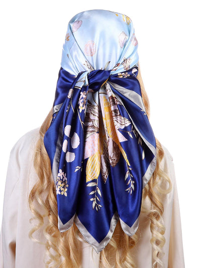 Floral Elegance: Satin Turban Head Wrap for Women - Soft Chemo Hat, Headscarf, Hijab, Cap, and Bandana