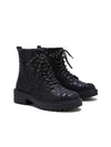 Sparkle in Style: Glitter Combat Boots with Chunky Heel