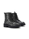 Sparkle in Style: Glitter Combat Boots with Chunky Heel