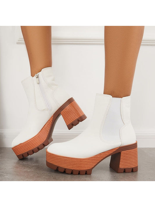 Chunky Heeled Chelsea Ankle Boots: Elevate Your Style with Lug Sole Booties
