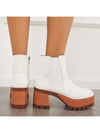 Stylish Women's Platform Chunky Heel Chelsea Ankle Boots with Elastic Lug Sole