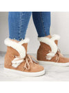 Winter Chic: Lace-Up Hidden Wedge Boots with Fur Lining