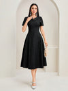 Elegant and Chic: Notched Neckline A-line Dress