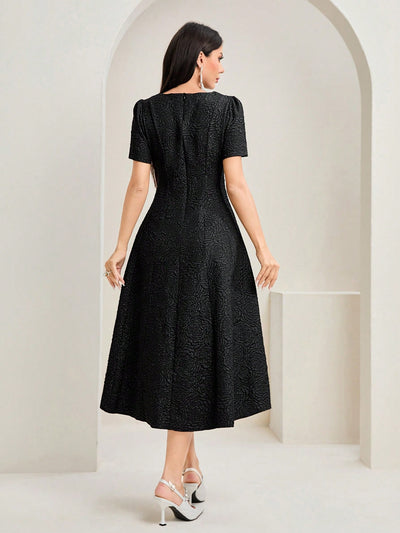 Elegant and Chic: Notched Neckline A-line Dress