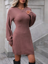 Cozy Solid Drop Shoulder Sweater Dress - Effortless Chic for Every Occasion